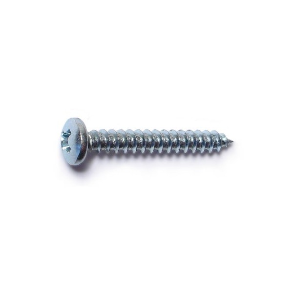 Midwest Fastener Sheet Metal Screw, #6 x 1 in, Zinc Plated Steel Pan Head Phillips Drive, 60 PK 62708 - main